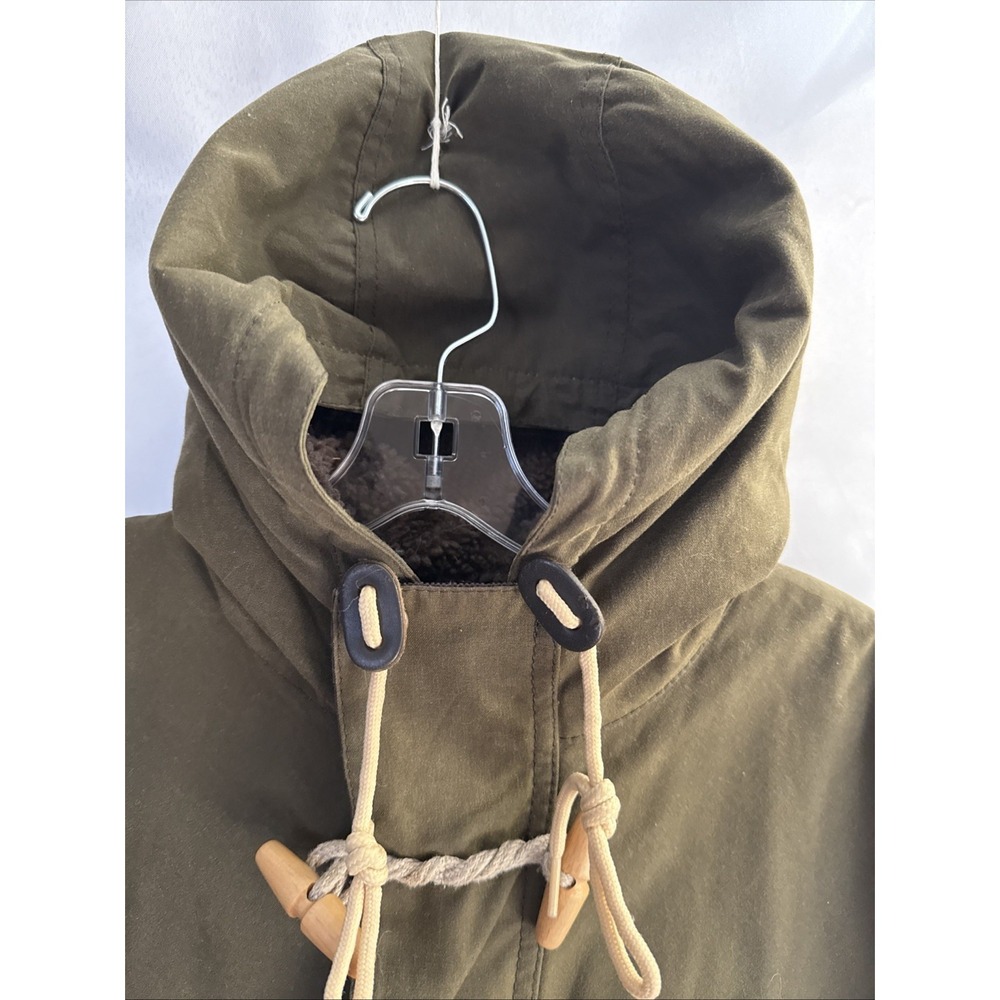 Barbour Thornproof Waxed Cotton Toggle Jacket Olive Green Hooded Mens Large - Picture 10 of 16